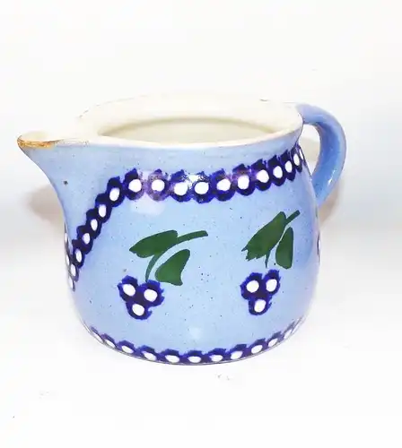 Alte Kanne Krug Keramik 3 Stück Milch Sahne Kännchen schönes Dekor 