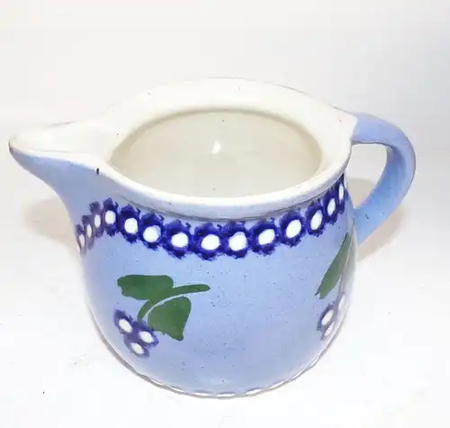 Alte Kanne Krug Keramik 3 Stück Milch Sahne Kännchen schönes Dekor 
