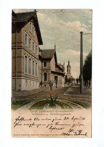 Litho Ak Landesanstalt Grossschweidnitz Wirtschafts Verwaltungsgebäude 1902