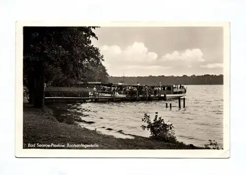 Ak Bad Sarrow Pieskow Bootsanlegestelle DDR 1954 Scharmützelsee