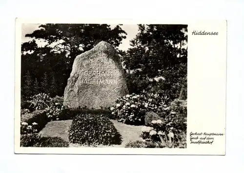 Ak Hiddensee Gerhart Hauptmann Graab auf dem Inselfriedhof 1953