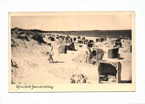 Ak Ostseebad Juliusruh Rügen Deutsches Land am Meeresstrand 1955 Menschen Strand