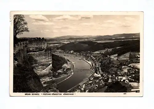 Ak Sächsische Schweiz Festung Königstein Königsnase 1936