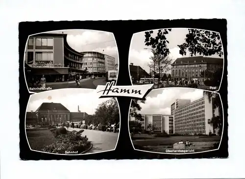 Ak Hamm Bahnhofstraße Post Oberlandesgericht Bahnhof 1966