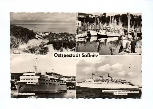 Ak Ostseestadt Saßnitz Schwedenfähre Boote Teilansicht DDR 1960