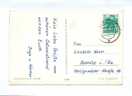 Ak Ostseestadt Saßnitz Schwedenfähre Boote Teilansicht DDR 1960