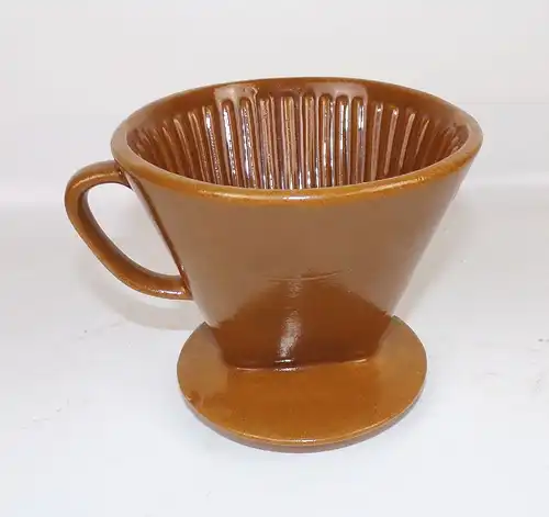 Alter Kaffeefilter Keramik 4 Loch Braun vintage