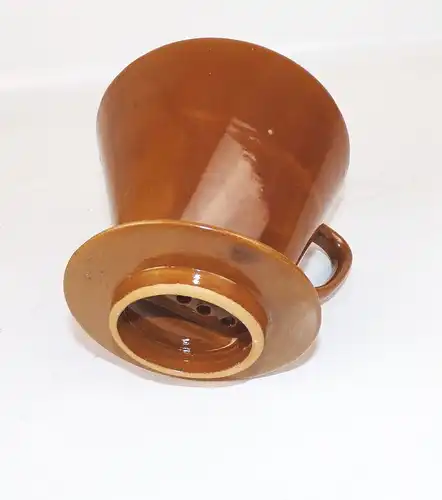 Alter Kaffeefilter Keramik 4 Loch Braun vintage
