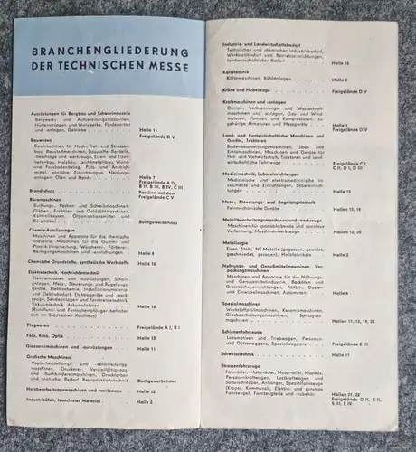 Leipziger messe Technische und Mustermesse 1957 alter Messeprospekt