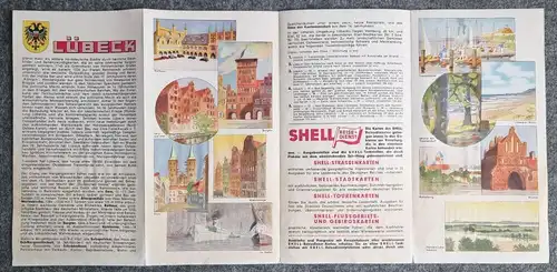 Shell Stadtkarte Nr 41 Lübeck 1930er Holstentor Landkarte