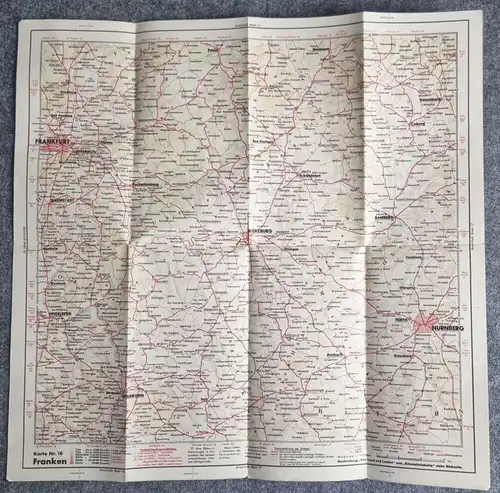 Shell Stadtkarte Nr 16 Franken Stadtplan 1930er Feste Marienberg Würzburg