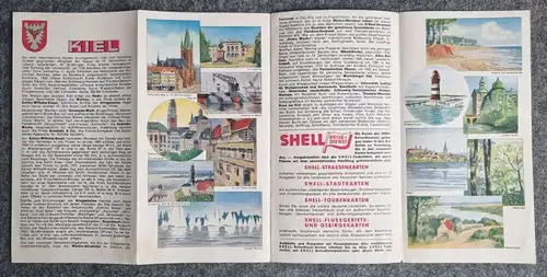 Shell Stadtkarte Nr 25 Kiel 1930er Stadtplan Holtenau Flughafen Landkarte