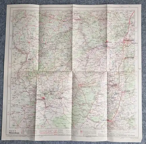 Shell Straßenkarte Nr 15 Marksburg Mittelrhein 1930er Stadtplan