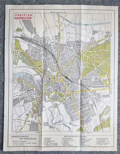 Shell Stadtkarte Nr 12 Hannover Marktkirche alter Stadtplan 1930