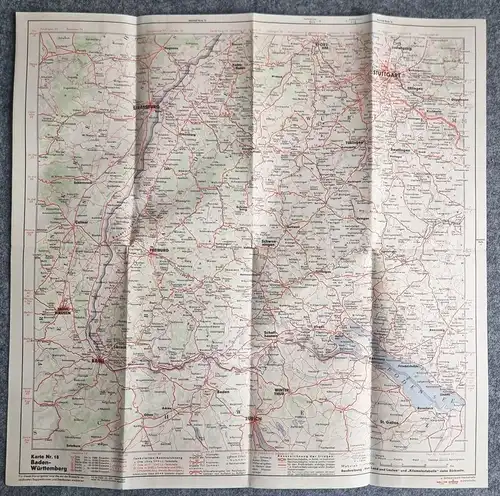 Shell Straßenkarte Nr 18 Titisee Baden Württemberg 1930er Karte