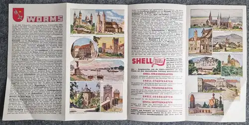 Shell Stadtkarte Nr 72 Worms Lutherdenkmal 1930er alter Stadtplan