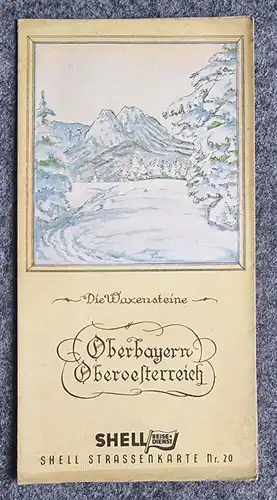 Shell Straßenkarte Nr 20 Die Waxensteine Oberbayern Oberöstereich 1930er