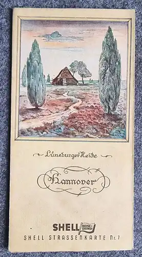 Shell Straßenkarte Nr 7 Lüneburger Heide 1930er Landkarte Hannover