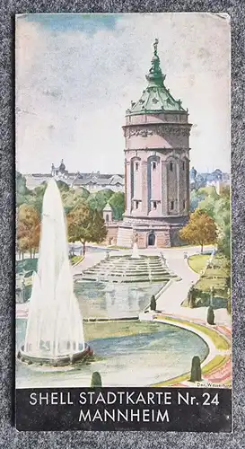 Shell Stadtkarte Nr 24 Mannheim Stadtplan 1930er Der Wasserturm