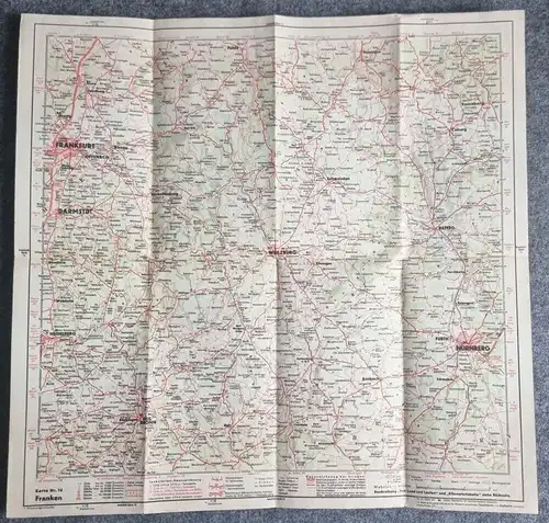 Shell Straßenkarte Nr 16 Laubertal Franken 1930er