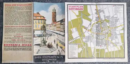 Shell Stadtkarte Nr 75 Göttingen 1930er Stadtplan Marktplatz mit Gänseliesel Bru