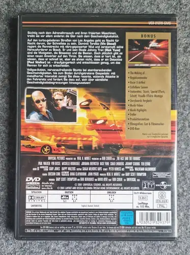 The Fast and the Furious Leben auf der Überholspur DVD FSK16