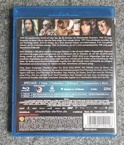 Bluray Cloud Atlas FSK12 Tom Hanks Film