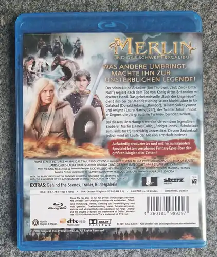 Merlin und das Schwert Excalibur FSK 16 Film Bluray Disc