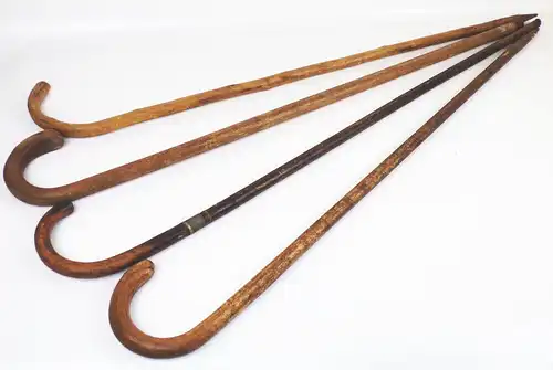 Alte Wandstöcke Spazierstock 4 Stück Wandstock Holzstock true Vintage 