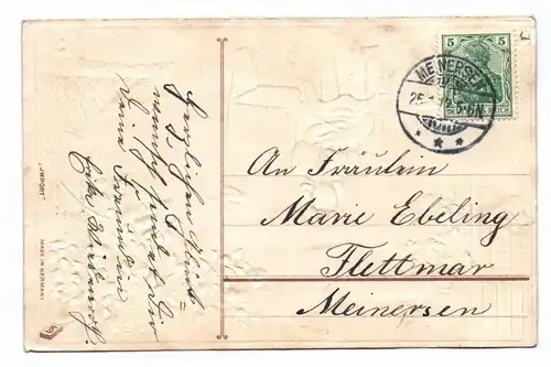 Ak Mädchen mit 2 Hunden auf der Bank 1912 Herzlichen Glückwunsch zum Geburtstage