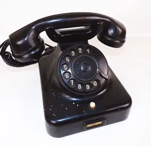 Altes Wählscheibentelefon Schwarz Bakelit Art Deco Telefon Hörer Deko