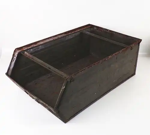 Alte Stapelbox Regal Metallkiste Aufbewahrung Industrie Sichtlagerkasten Werkzeu