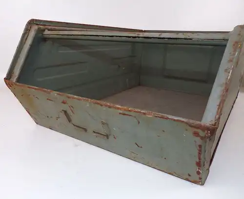 Alte Stapelbox Regal Metallkiste Aufbewahrung Industrie Sichtlagerkasten Werkzeu