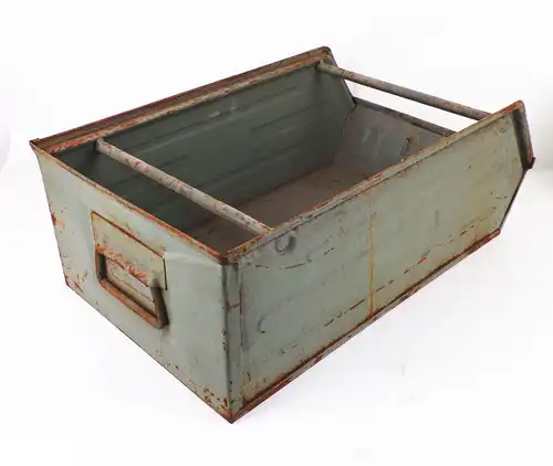 Alte Stapelbox Regal Metallkiste Aufbewahrung Industrie Sichtlagerkasten Werkzeu