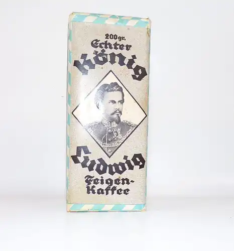 König Ludwig Feigen Kaffee Packung um 1910 unbenutzt Reklame Werbung