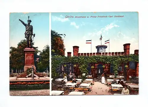 Ak Görlitz Blockhaus und Prinz Friedrich Carl Denkmal