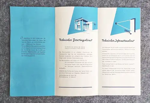 Kammer der Technik Prospekt Technische Messe 1957 Leipzig