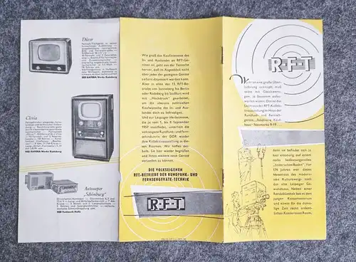 RFT Broschüre 1957 Werbung alter Fernsehr und Radios