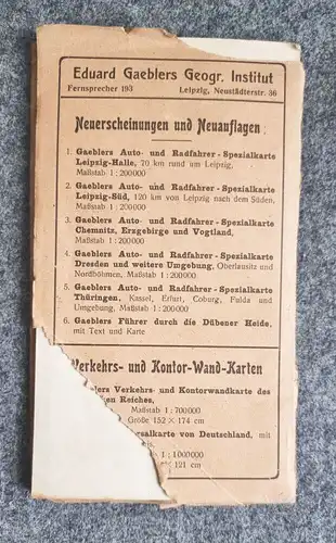 Eduard Gaeblers Führer vom Thüringer Wald alte Touristenkarte