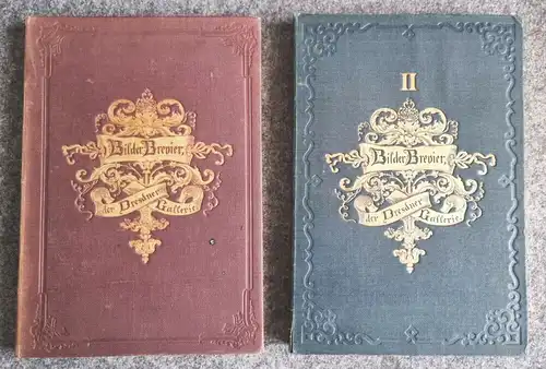 Bilder der Dresdner Galerie 2 Bücher Bände um 1880 Seitengoldschnitt