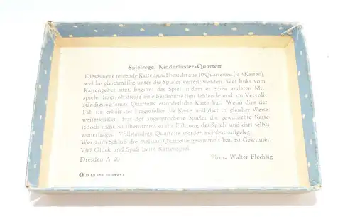 Kinderlieder Quartett Marianne Drechsel Flechsig Spiel 1950er Kartenspiel