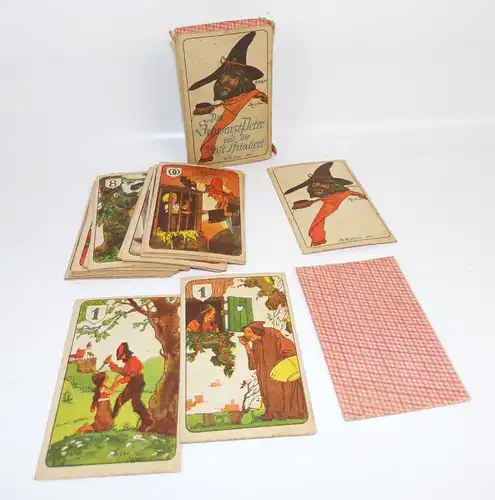 Altes Kartenspiel Der schwarze Peter und die Böse Hundert
