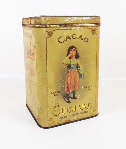 Alte große Blechdose Suchard Cacao um 1900 Kakaodose