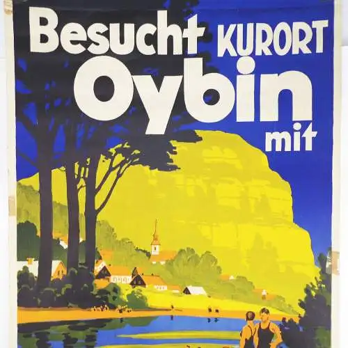 Reklame Plakat Oybin Zittauer Gebirge Sachsen Rüffer Dresden 1930 er Poster