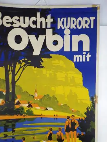 Reklame Plakat Oybin Zittauer Gebirge Sachsen Rüffer Dresden 1930 er Poster