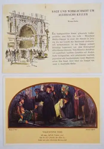 Leipzig Auerbachs Keller 8 Gemälde Postkarten 1964 Leporello Kartenmappe