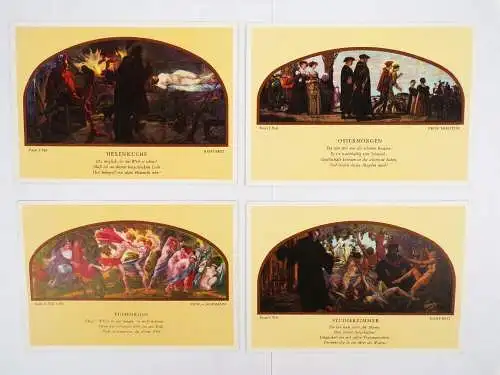 Leipzig Auerbachs Keller 8 Gemälde Postkarten 1964 Leporello Kartenmappe