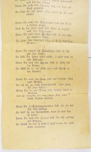 Dokument Dresden Jüdenhof Kriegsmann um 1910 Verwandschafts Couplet