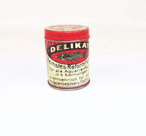 Alte Delikat Reform Fischfutter Aquarien Fische Dose 1930 er