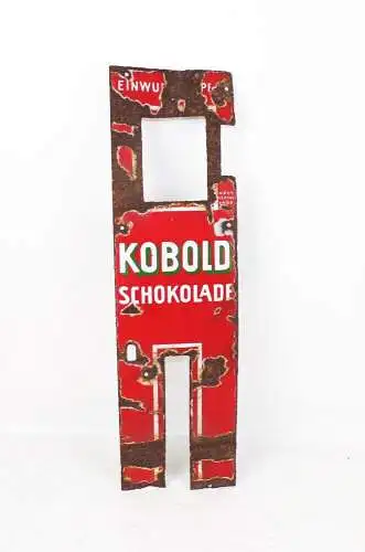 Altes Emailschild Kobold Schokolade Automaten Emaille Schild 